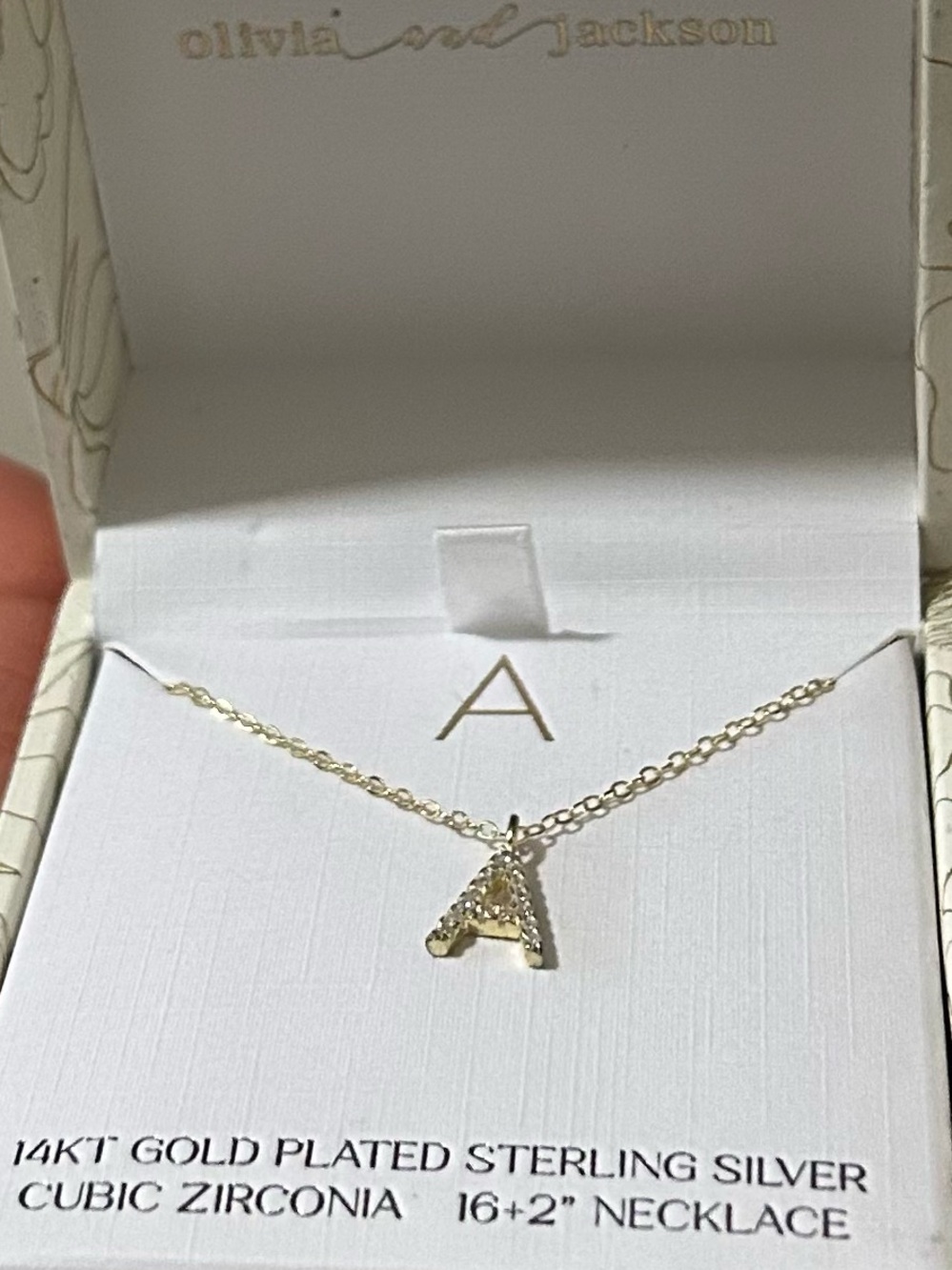 Gold Initial 'A' Pendant Necklace by Olivia and Jackson